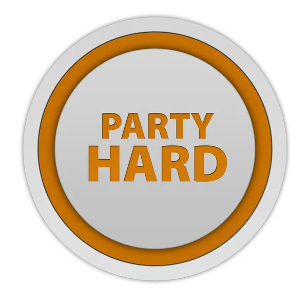 Party hard circular icon on white background — Stock Photo, Image