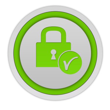 Beyaz arka plan üzerinde kilit dairesel simgesi