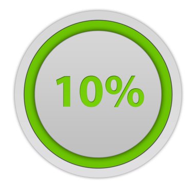 Beyaz arka plan üzerinde % 10'unu dairesel simgesi