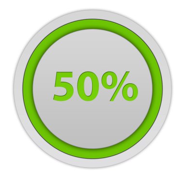 Beyaz arka plan fivety yüzde dairesel simgesine