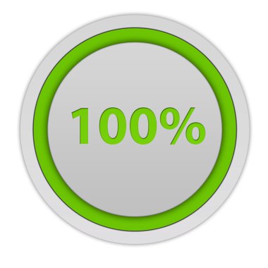 Yüz beyaz arka plan üzerinde yüzde dairesel simgesi