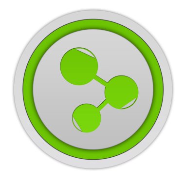 Beyaz arka plan veritabanı dairesel simgesine