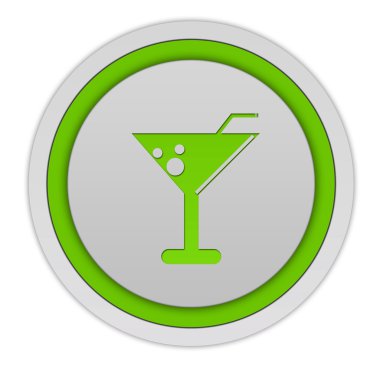 Beyaz arka plan üzerinde içki dairesel simgesi