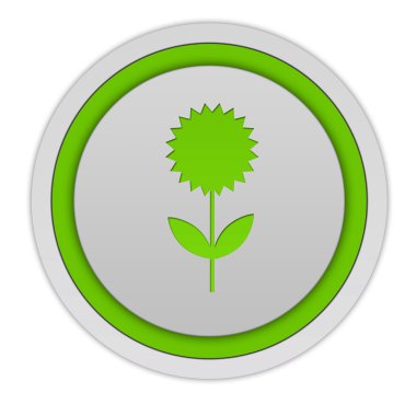 Beyaz arka plan üzerinde çiçek dairesel simgesi