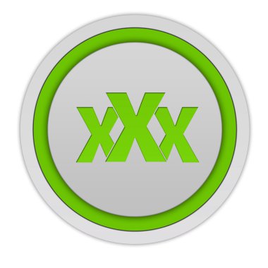 XXX dairesel simgesi beyaz arka plan üzerinde