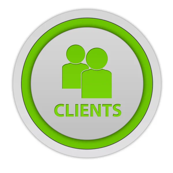 Client circular icon on white background — Stock Photo, Image