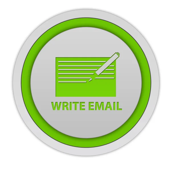 Icono circular de correo electrónico sobre fondo blanco — Foto de Stock