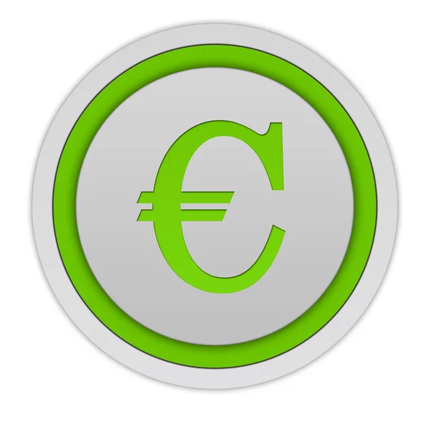 Beyaz arka plan üzerinde Euro dairesel simgesi — Stok fotoğraf