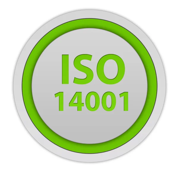 Iso 14001 sirkulært ikon på hvit bakgrunn – stockfoto