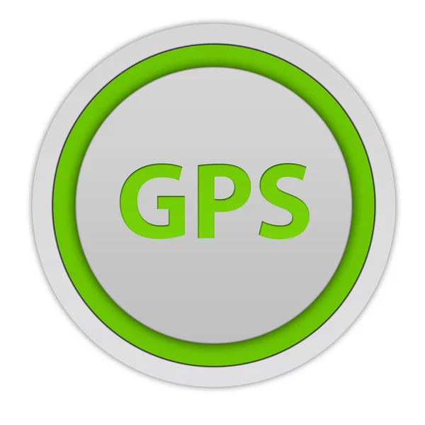 Beyaz arka plan üzerinde GPS dairesel simgesi — Stok fotoğraf
