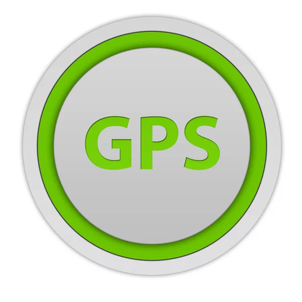 Gps 在白色背景上的圆形图标 — 图库照片