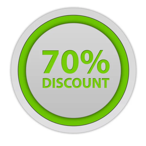 Discount seventy percent circular icon on white background — Stock Photo, Image