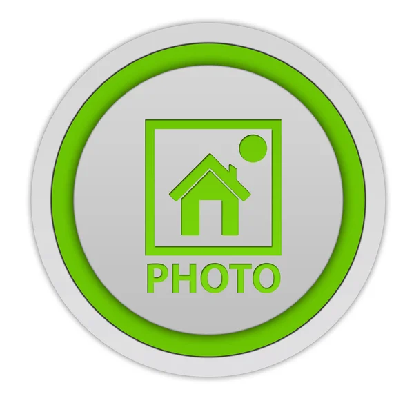 Circulaire fotopictogram op witte achtergrond — Stockfoto