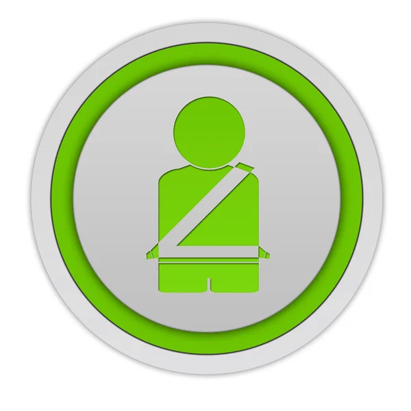 Seat belt circular icon on white background — Stock Photo, Image