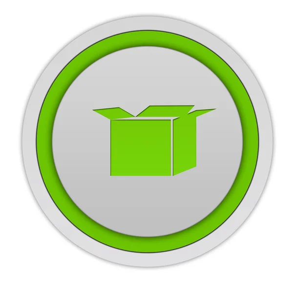 Caja icono circular sobre fondo blanco — Foto de Stock