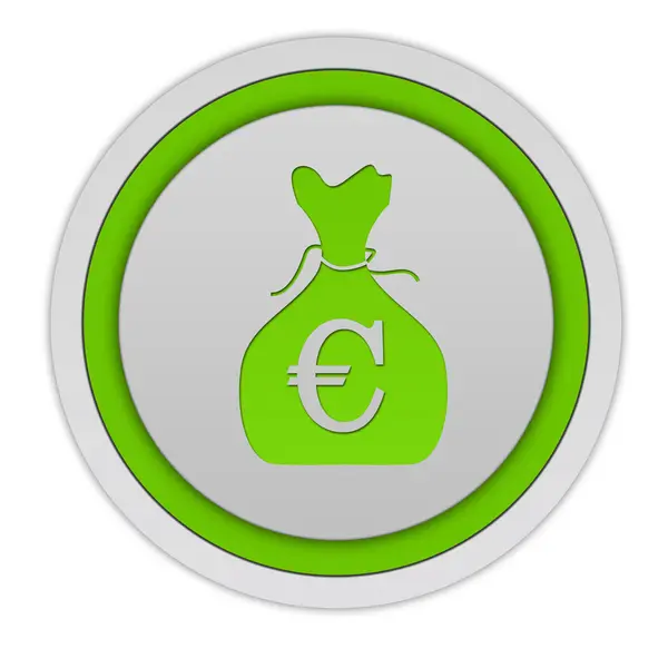 Euro money bag circular icon on white background — Stock Photo, Image