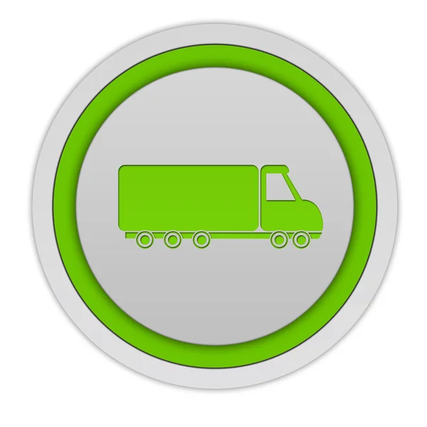 Caminhão ícone circular no fundo branco — Fotografia de Stock