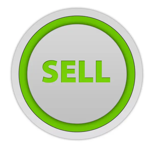 Vender ícone circular no fundo branco — Fotografia de Stock