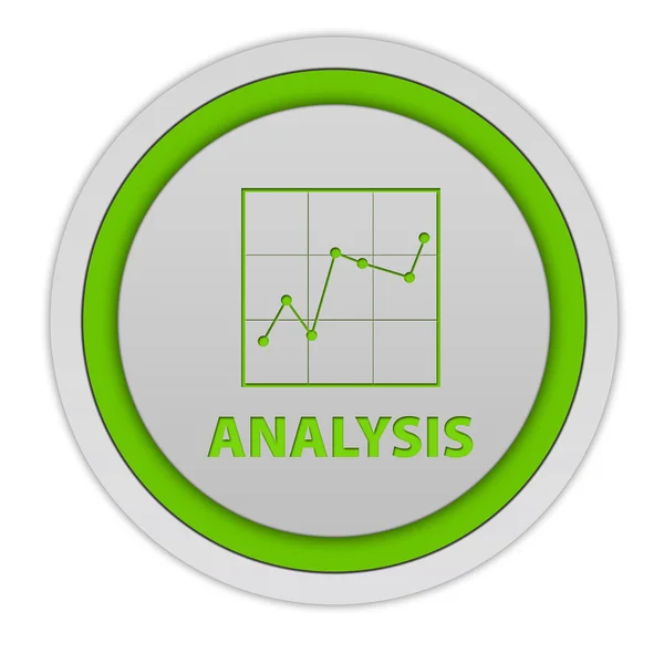 Data analys cirkulär ikonen på vit bakgrund — Stockfoto