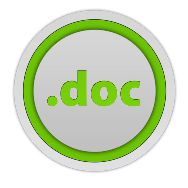 .doc icono circular sobre fondo blanco —  Fotos de Stock