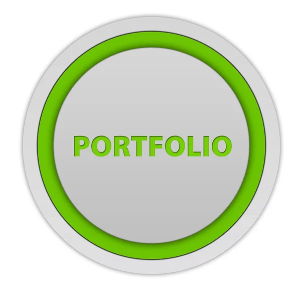 Круглая иконка Porfolio на белом фоне — стоковое фото