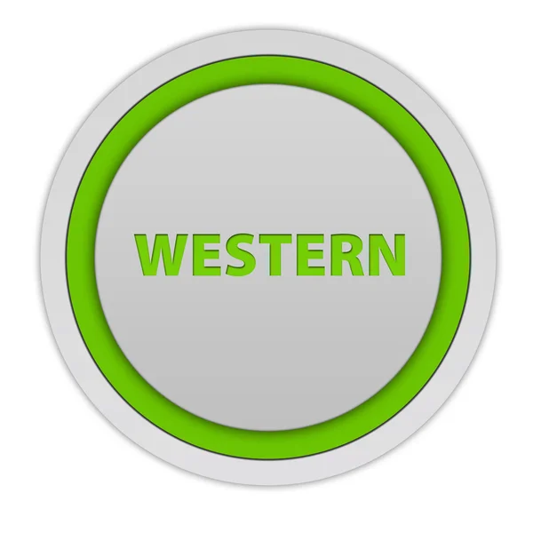 Westliches rundes Symbol auf weißem Hintergrund — Stockfoto