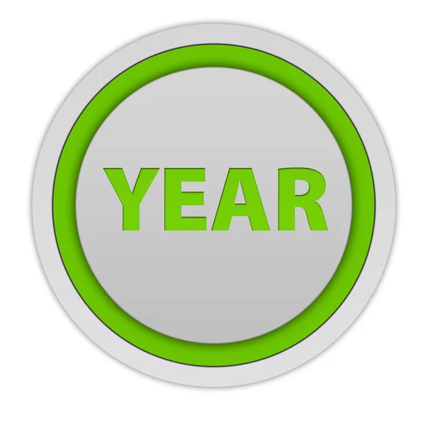 Jahr rundes Symbol auf weißem Hintergrund — Stockfoto