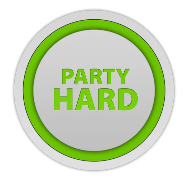 Party hard circular icon on white background — Stock Photo, Image