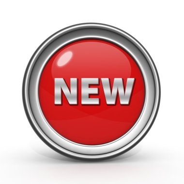 Beyaz arka plan üzerinde yeni dairesel simgesi