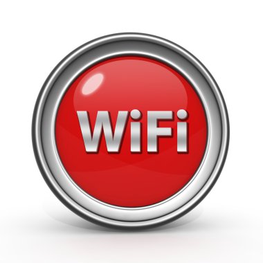 beyaz zemin üzerinde WiFi dairesel simgesi