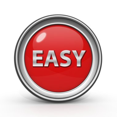 beyaz zemin üzerinde kolay dairesel simgesi