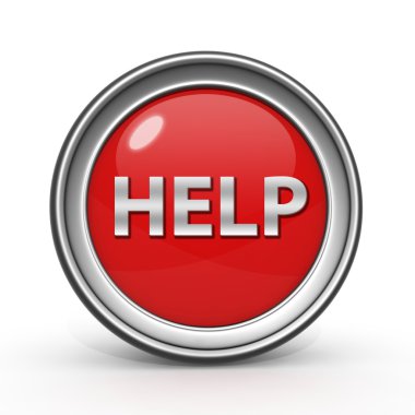 beyaz zemin üzerinde dairesel simgesi yardım