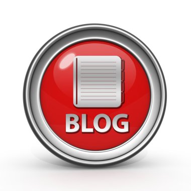 Beyaz arka plan üzerinde blog dairesel simgesi