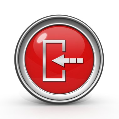 beyaz zemin üzerinde giriş dairesel simgesi