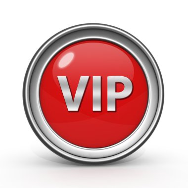 VIP dairesel simgesi beyaz arka plan üzerinde
