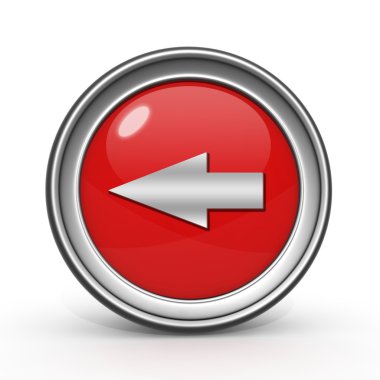 Beyaz arka plan üzerinde dairesel simgesini sol ok