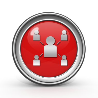 Hiyerarşi dairesel simgesi beyaz arka plan üzerinde