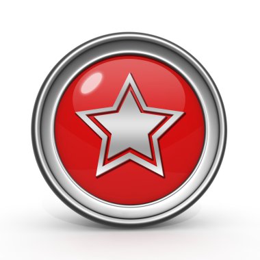 Beyaz arka plan üzerinde yıldız dairesel simgesi