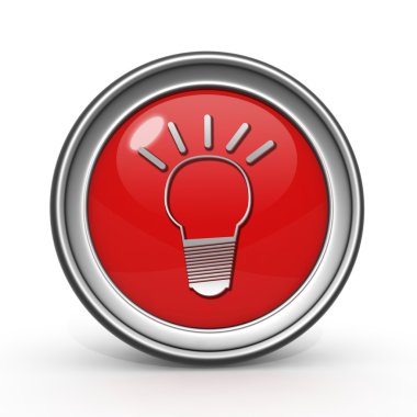 Beyaz arka plan üzerinde ampul dairesel simgesi