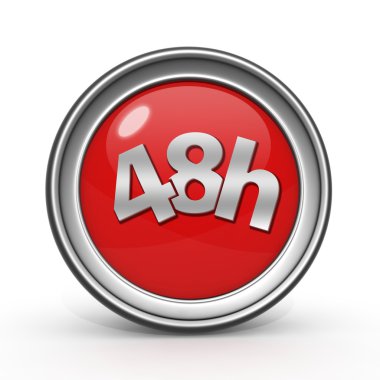 48 saat dairesel simgesi beyaz arka plan üzerinde