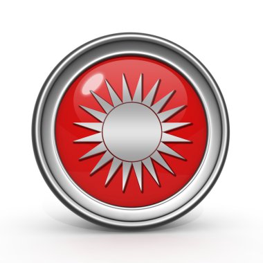 Beyaz arka plan üzerinde güneş dairesel simgesi