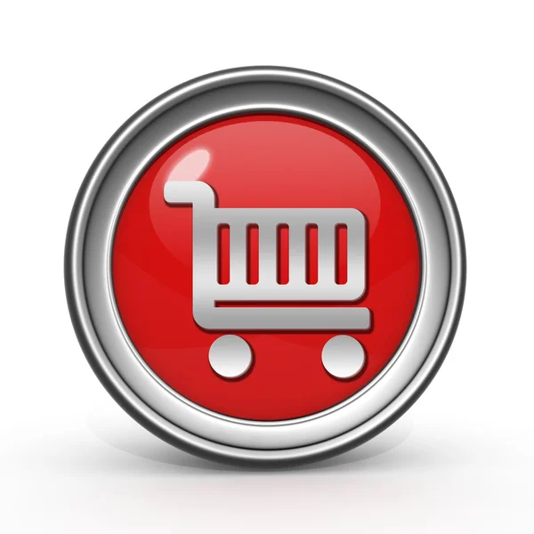 Shopping cart cirkulär ikonen på vit bakgrund — Stockfoto