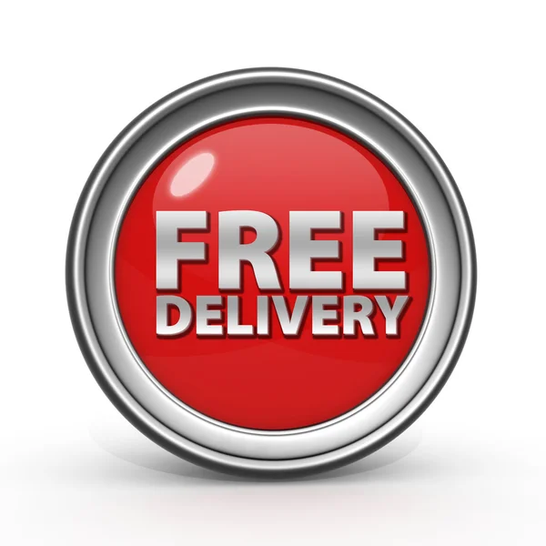 Free delivery circular icon on white background — Stock Photo, Image