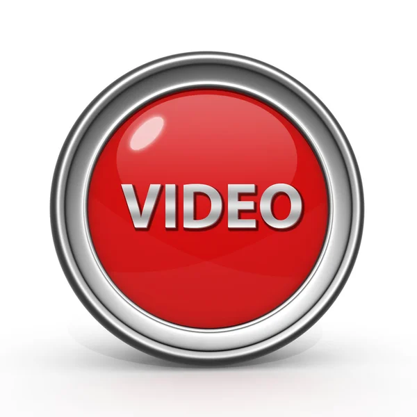 Icona circolare video su sfondo bianco — Foto Stock