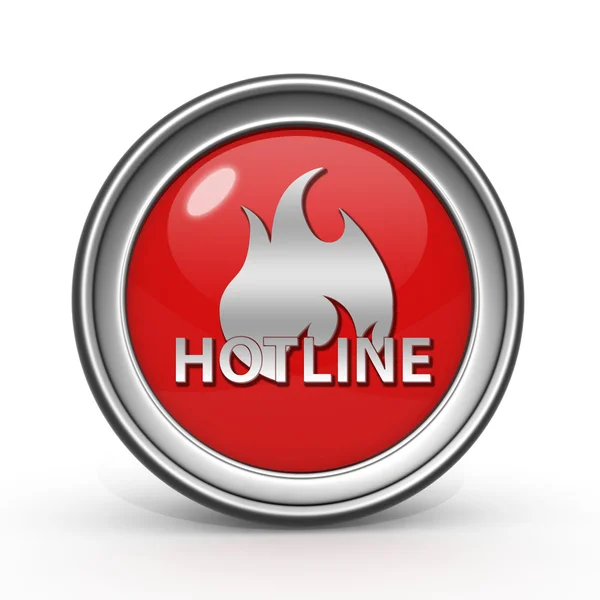 Hotline κυκλική εικόνα σε άσπρο φόντο — Φωτογραφία Αρχείου