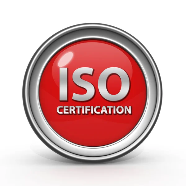 Iso certificazione icona circolare su sfondo bianco — Foto Stock