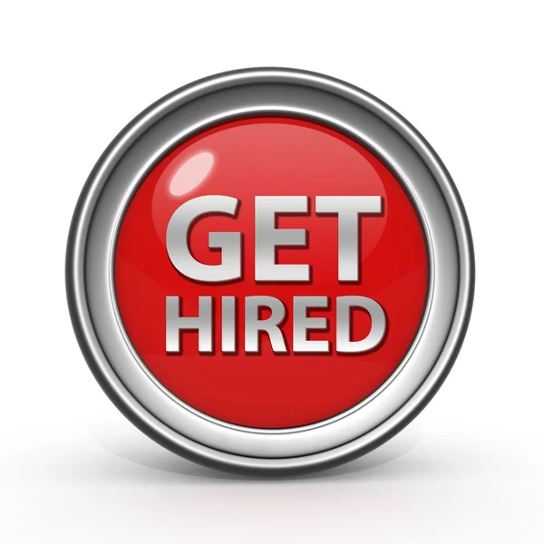 Get hired circular icon on white background — Stock Photo, Image