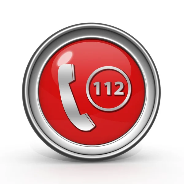 112 circular icon on white background — Stock Photo, Image