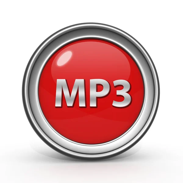 Круговая иконка MP3 на белом фоне — стоковое фото