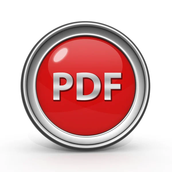 Icono circular Pdf sobre fondo blanco —  Fotos de Stock